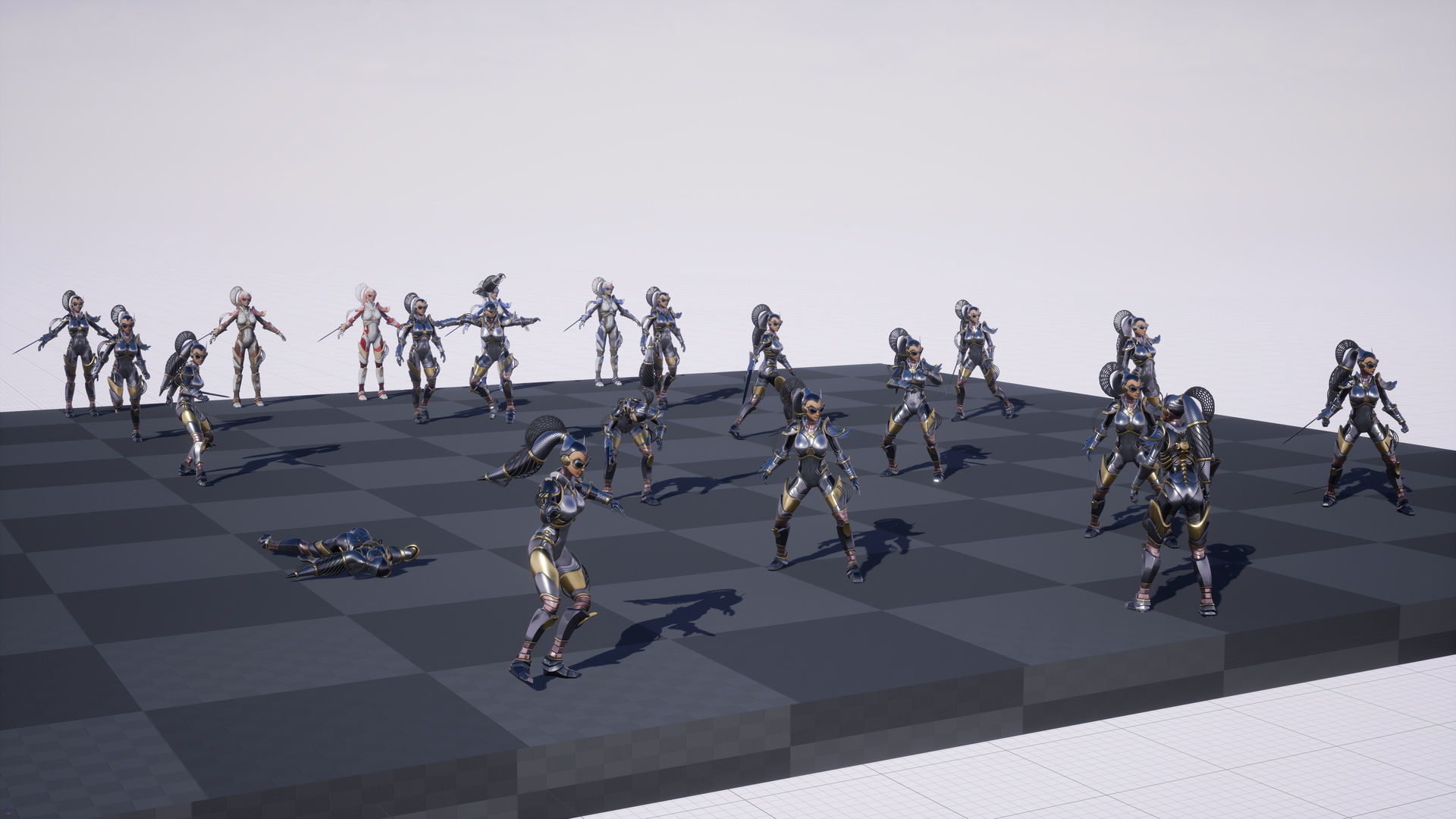 Sci-Fi Girl Ponytail Low-poly 3D model_15