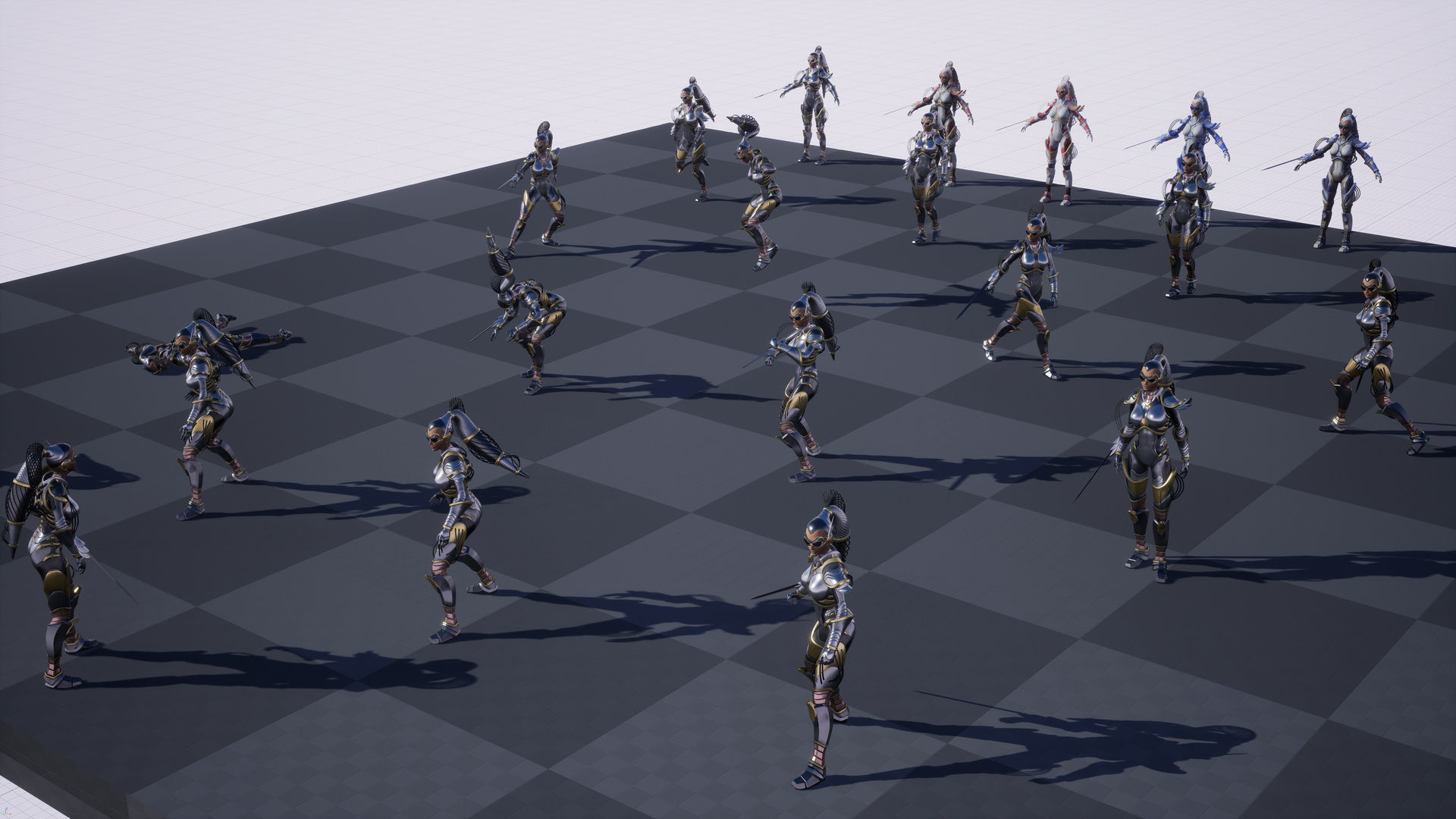 Sci-Fi Girl Ponytail Low-poly 3D model_21