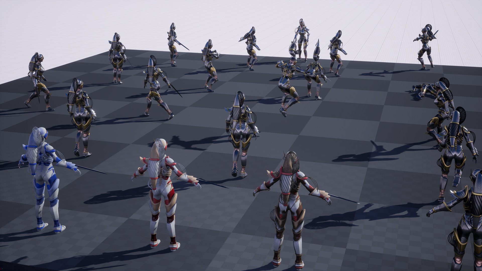 Sci-Fi Girl Ponytail Low-poly 3D model_14