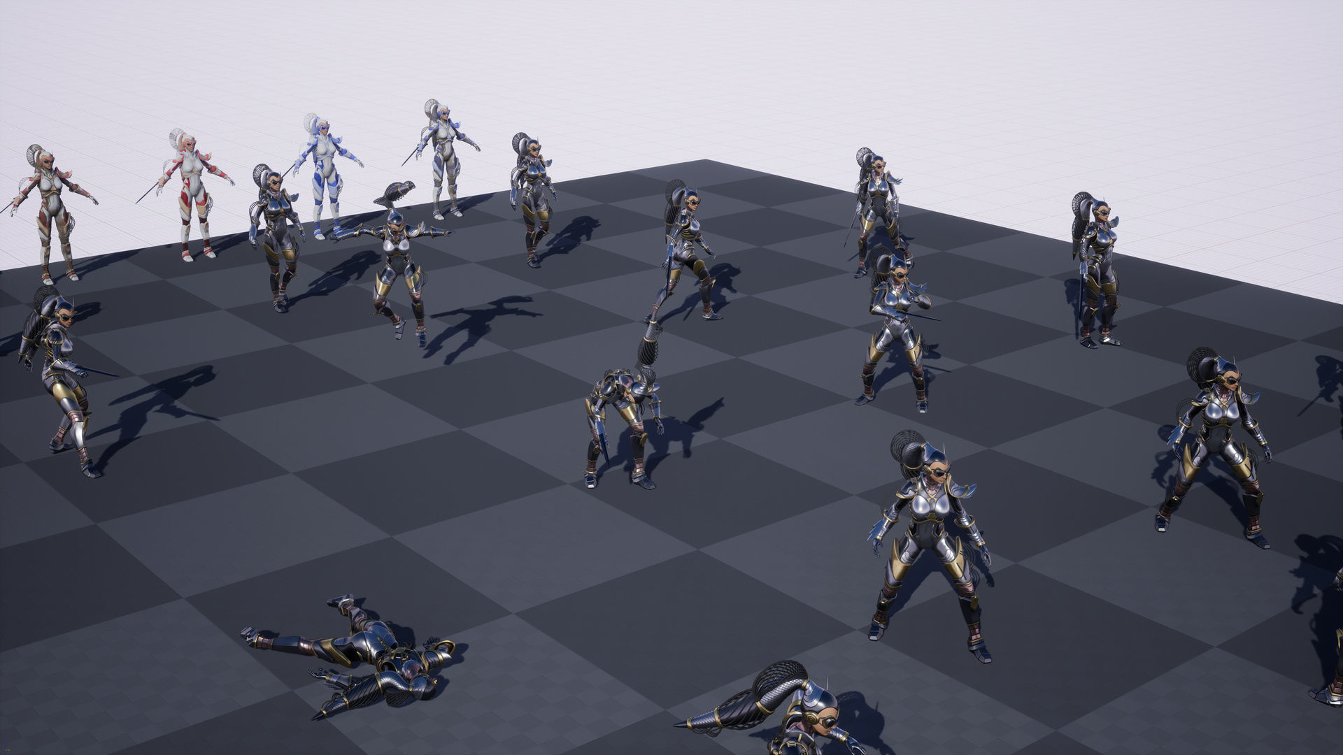 Sci-Fi Girl Ponytail Low-poly 3D model_12