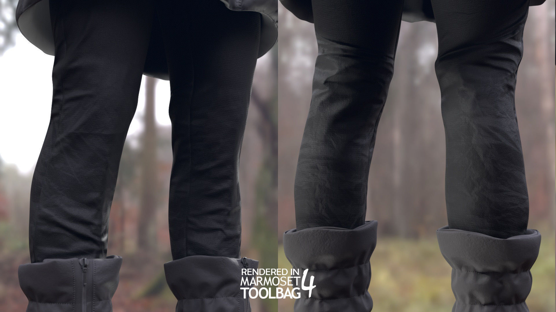 Woman - Winter Outfit 5 - Modular - Rigged Low-poly 3D model_11