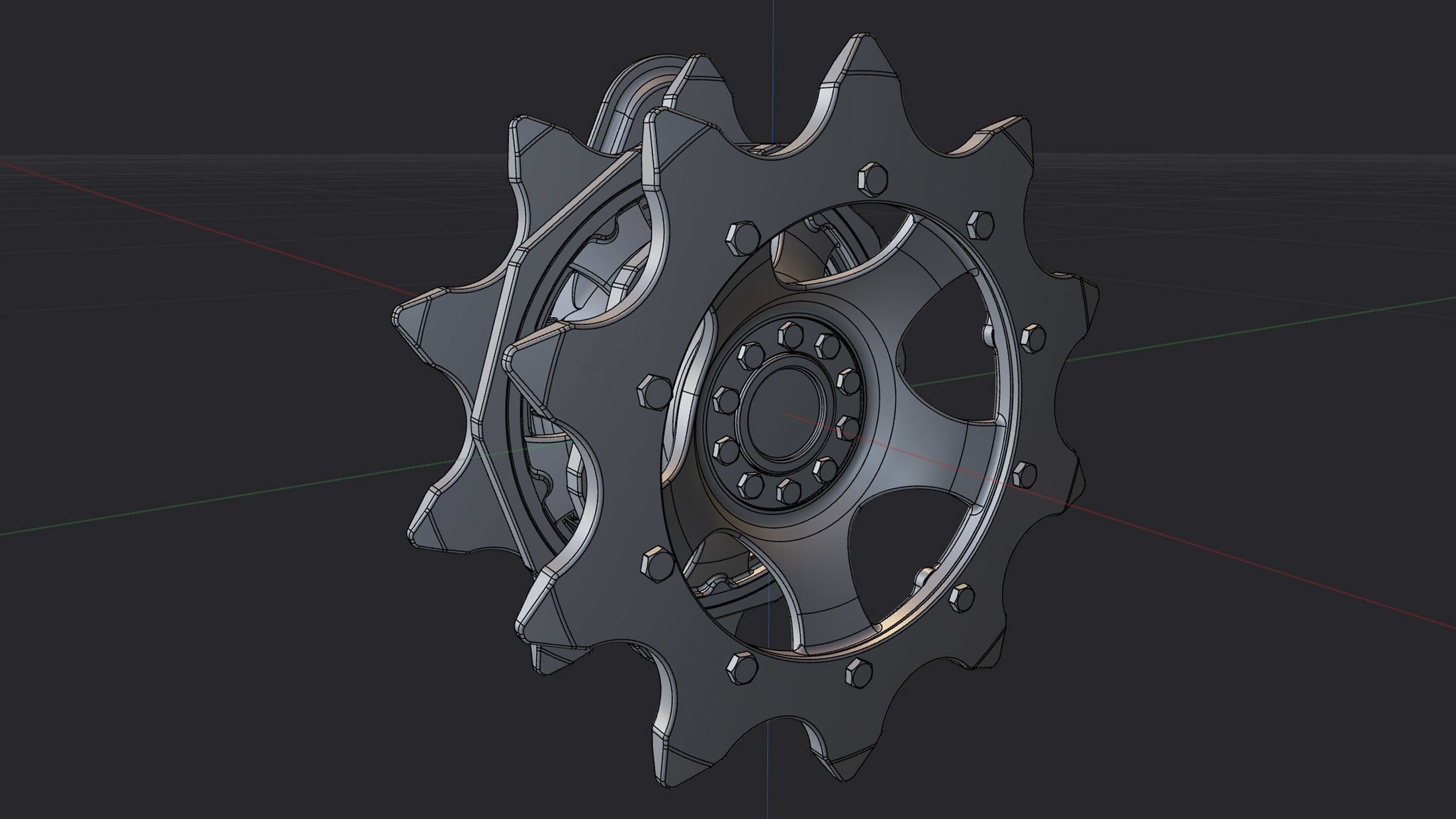 M113 Wheels Collection 3D model_14