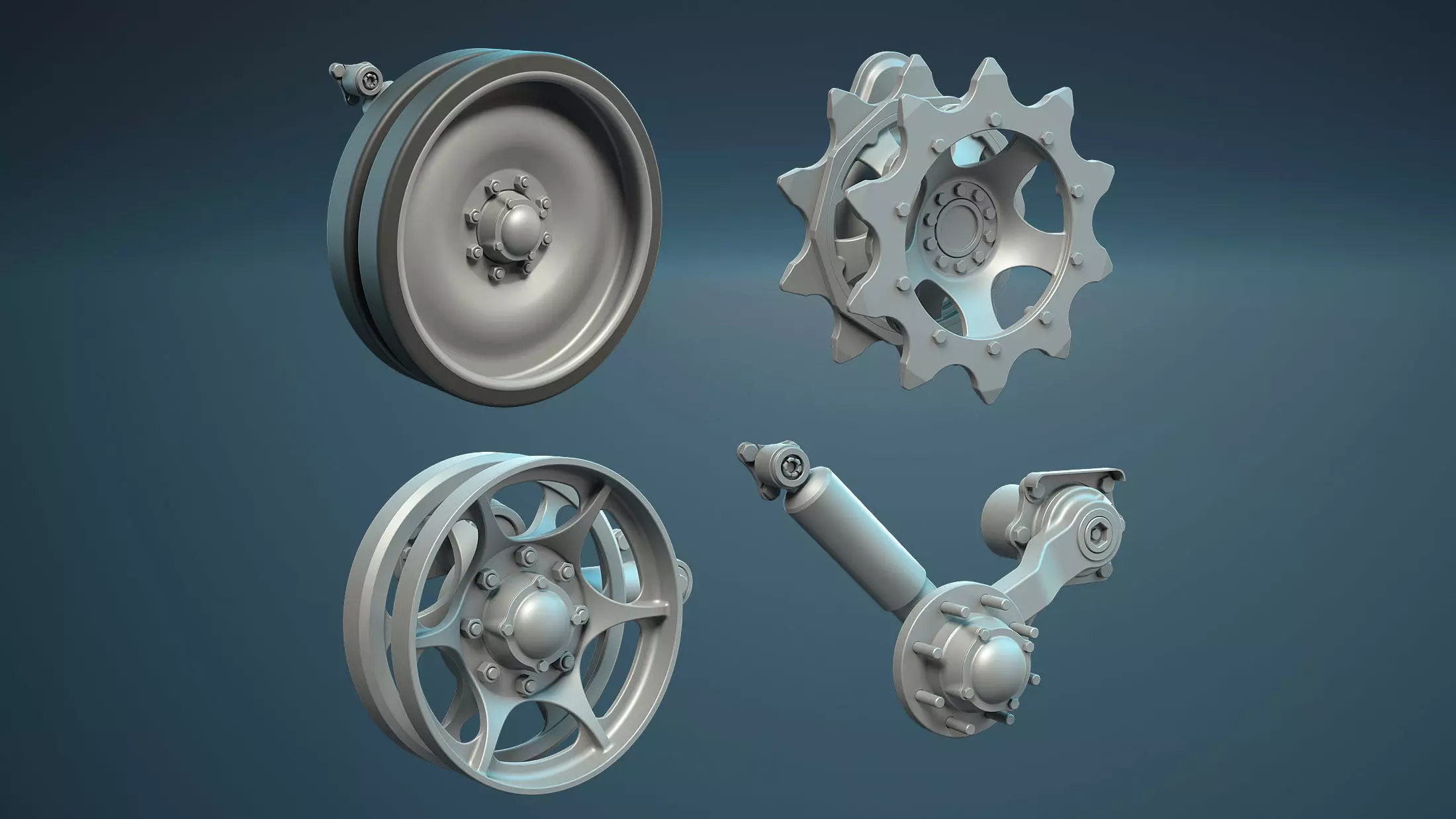 M113 Wheels Collection 3D model_0