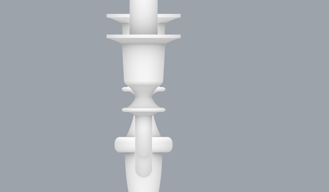 Vintage Candlestick with Candles PM 3D print model_18