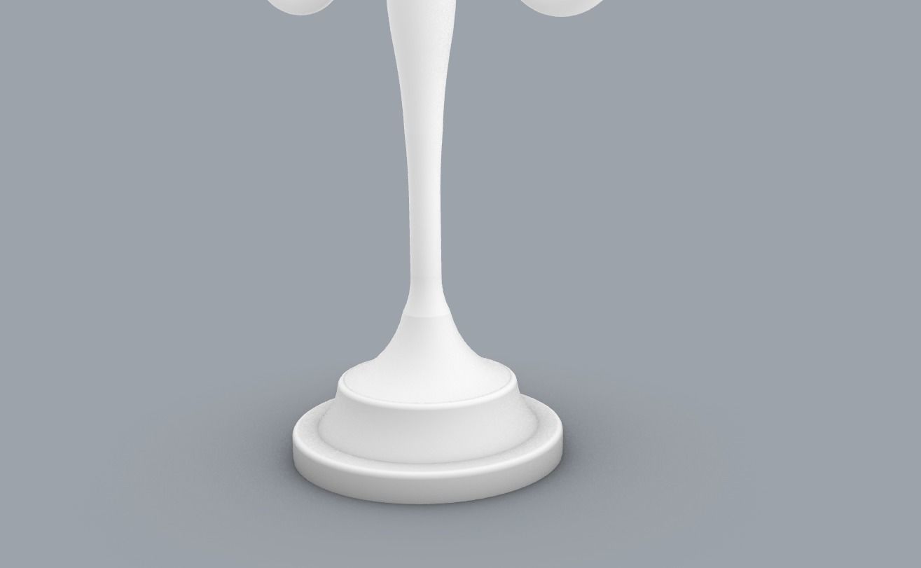 Vintage Candlestick with Candles PM 3D print model_2