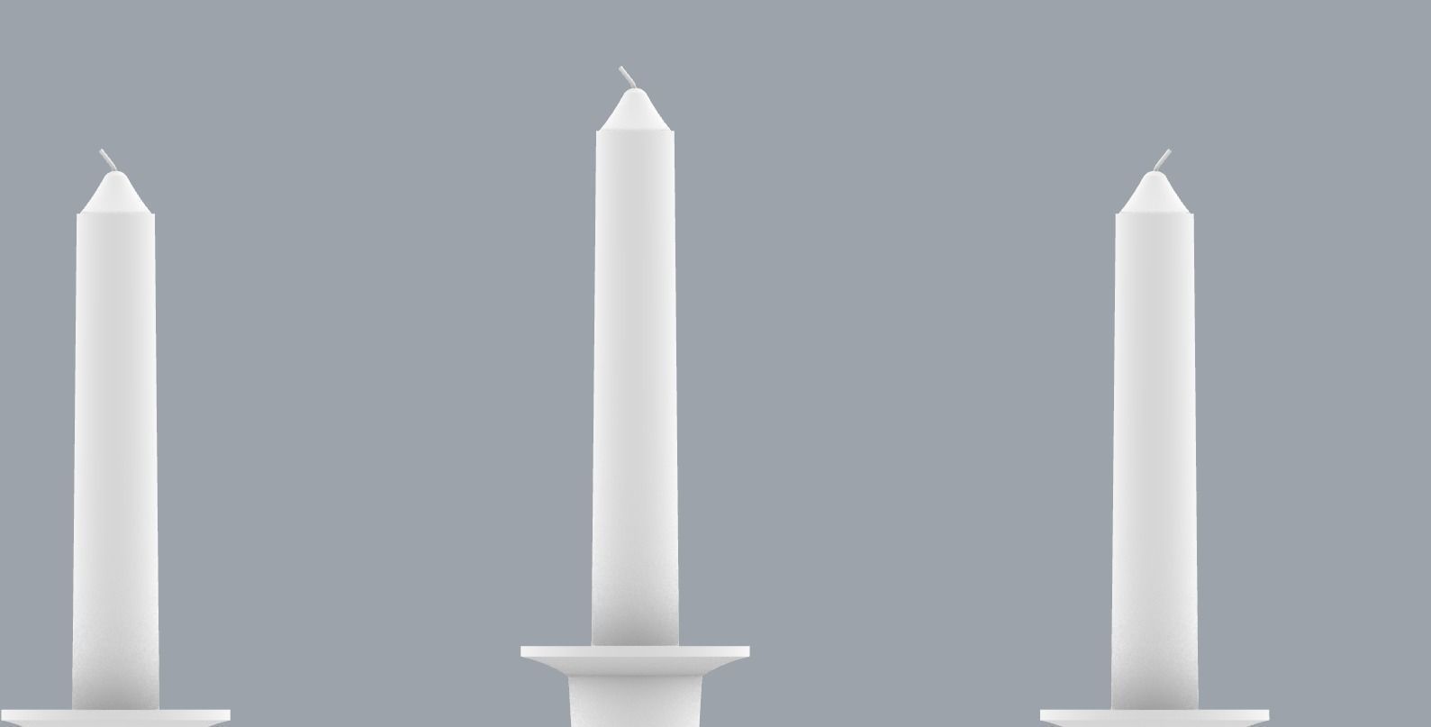 Vintage Candlestick with Candles PM 3D print model_15