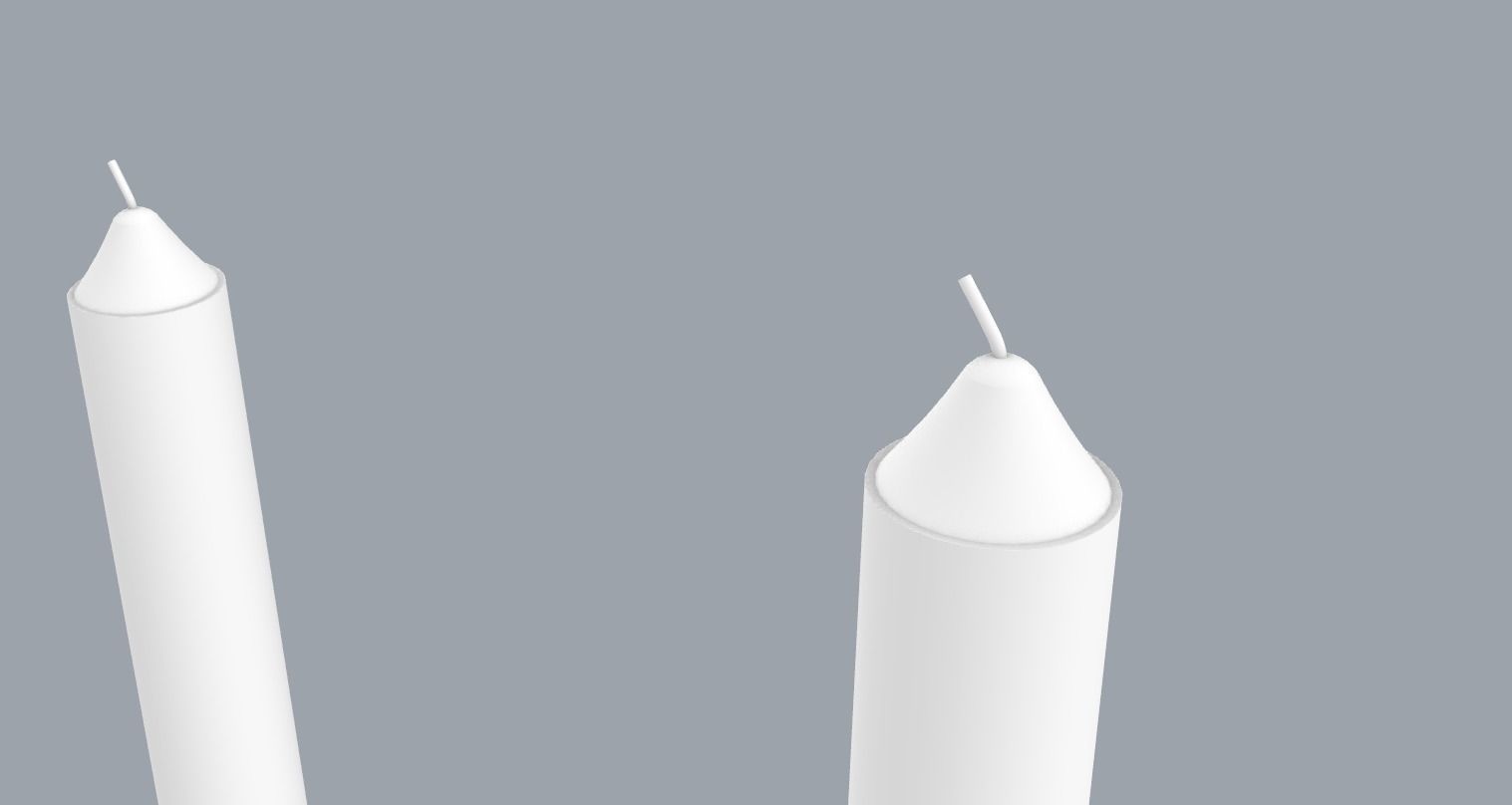 Vintage Candlestick with Candles PM 3D print model_6