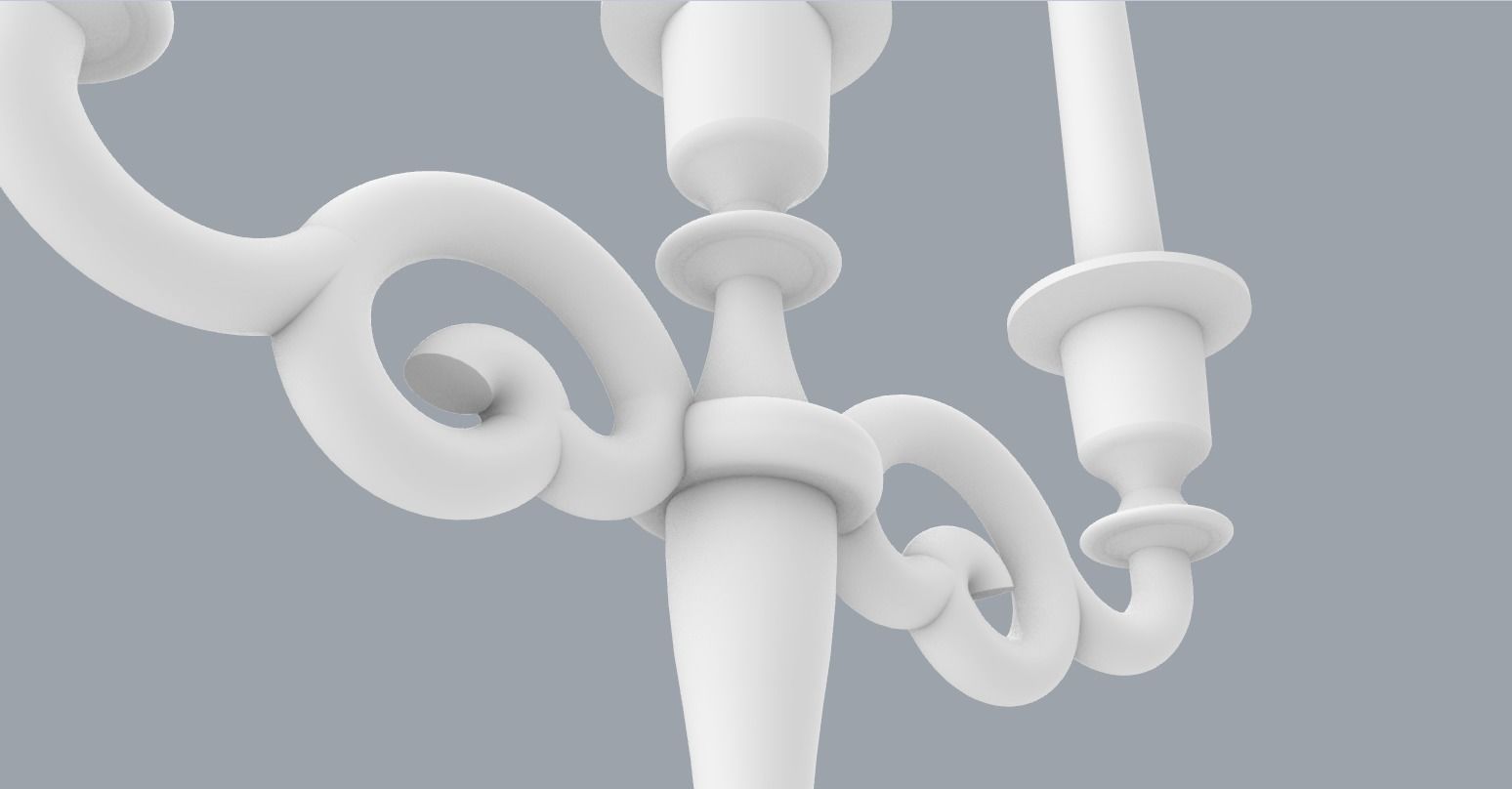 Vintage Candlestick with Candles PM 3D print model_9