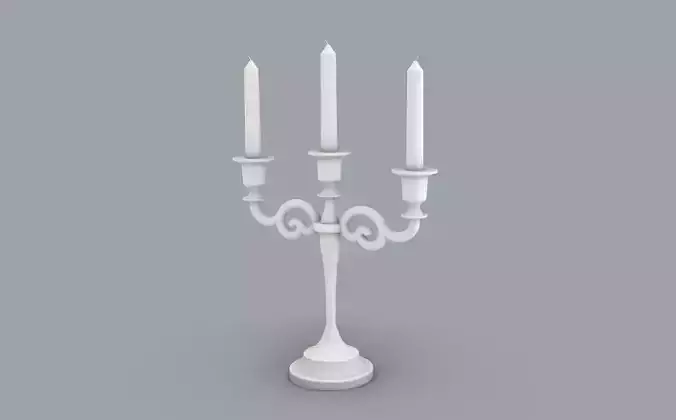 Vintage Candlestick with Candles PM 3D print model