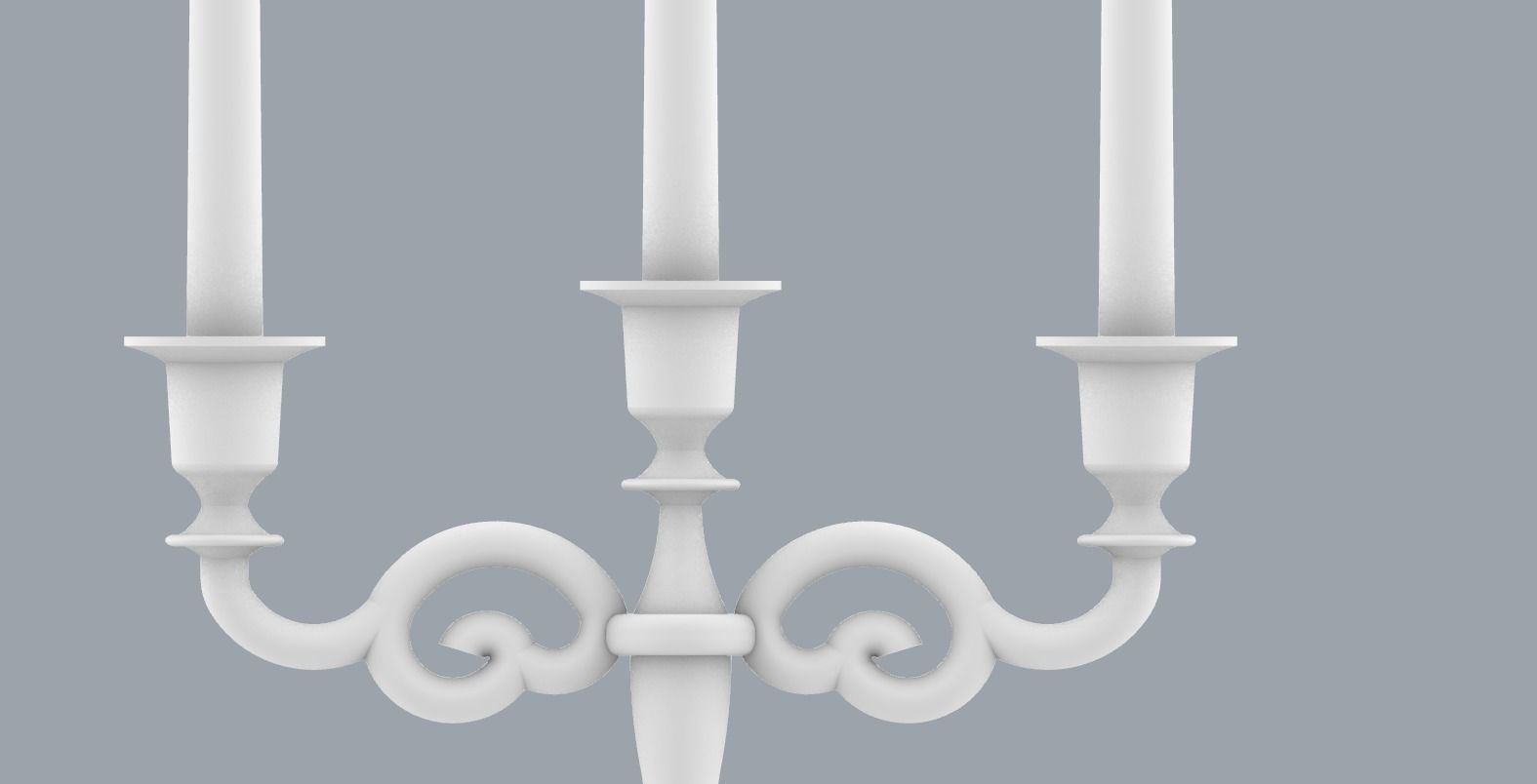 Vintage Candlestick with Candles PM 3D print model_14