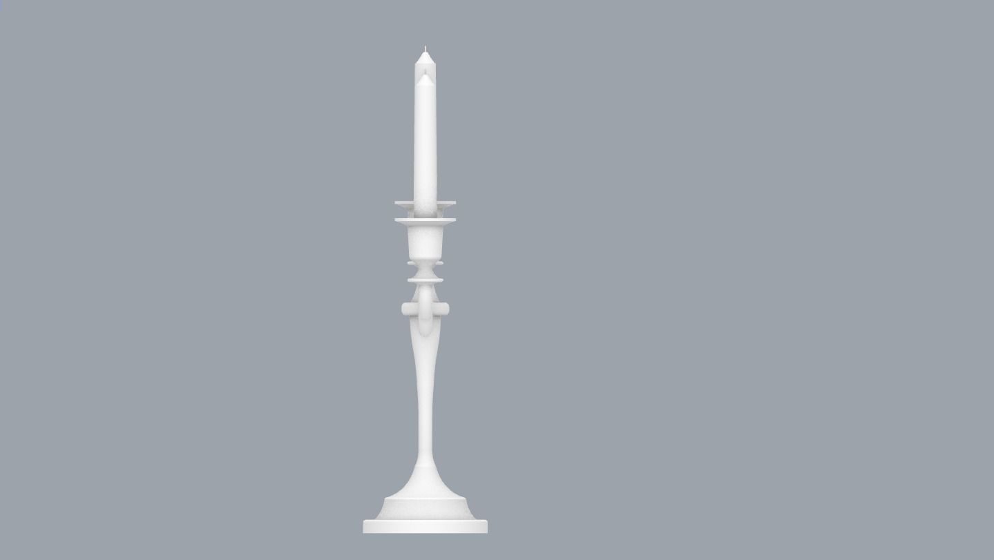Vintage Candlestick with Candles PM 3D print model_16