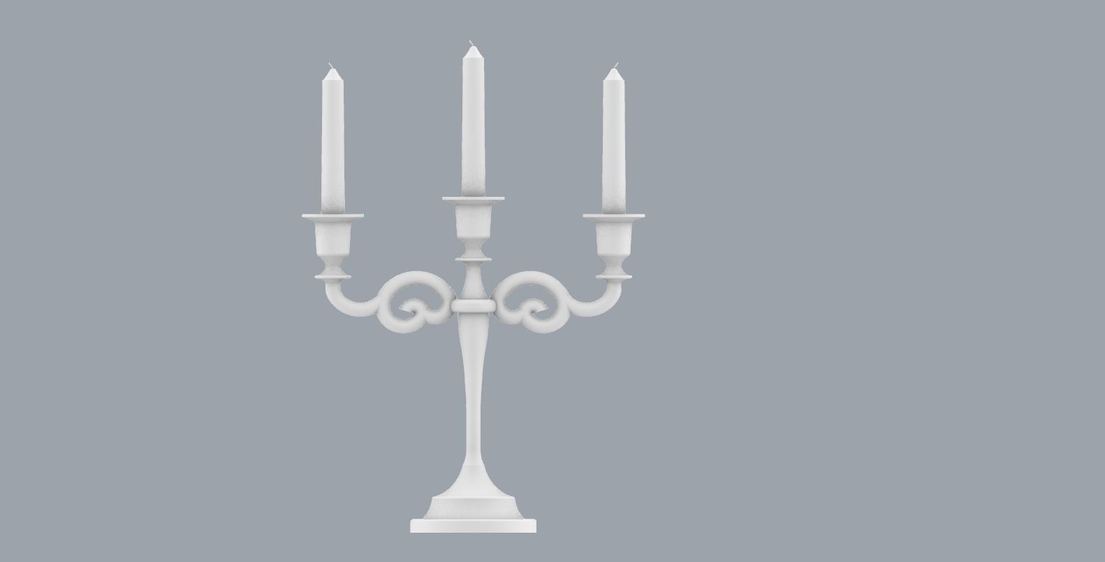 Vintage Candlestick with Candles PM 3D print model_12