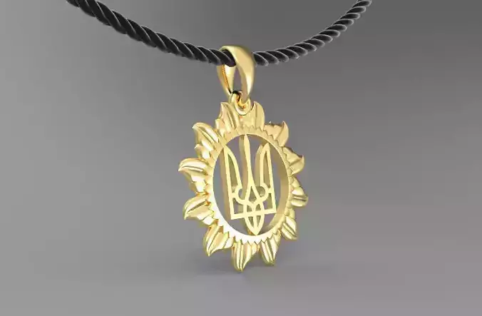 Trident in sunflower pendant