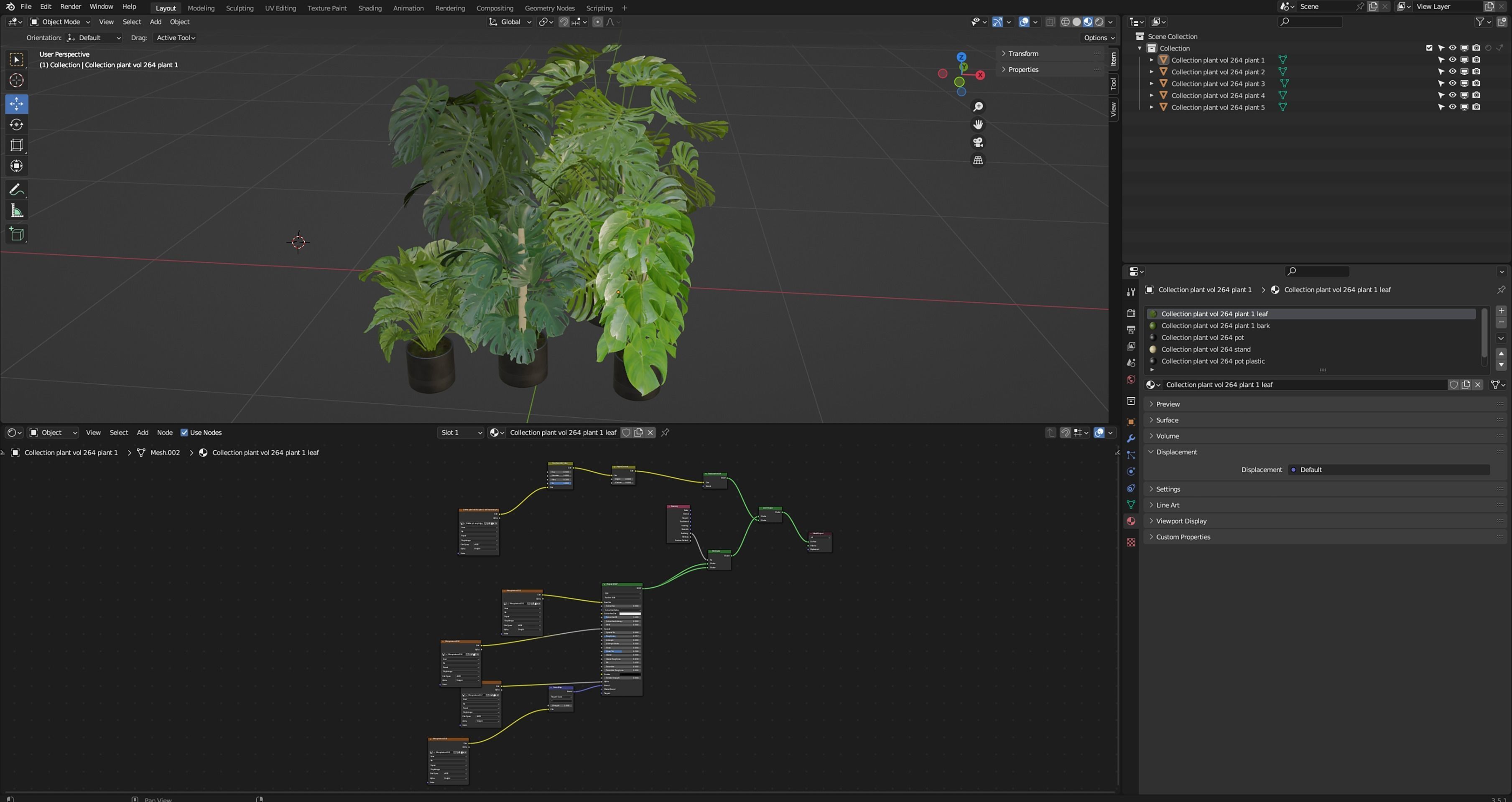 Collection plant vol 264 - blender model  3D model_6