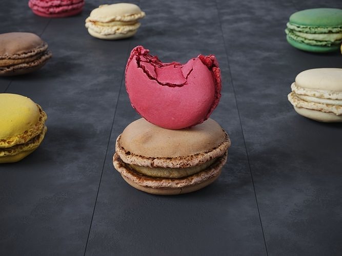 French macarons  3D model 3