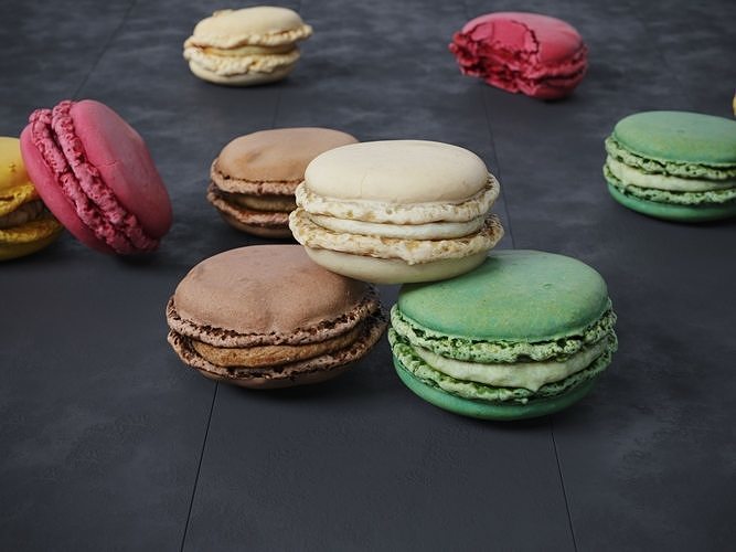 French macarons  3D model 2
