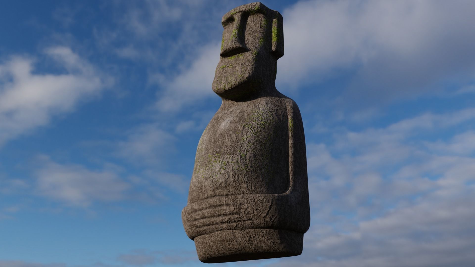 Moai statue Low-poly 3D model_5