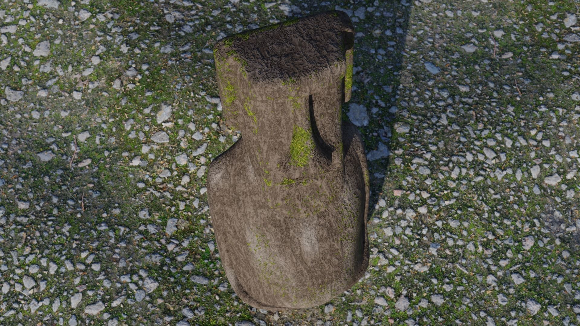 Moai statue Low-poly 3D model_3