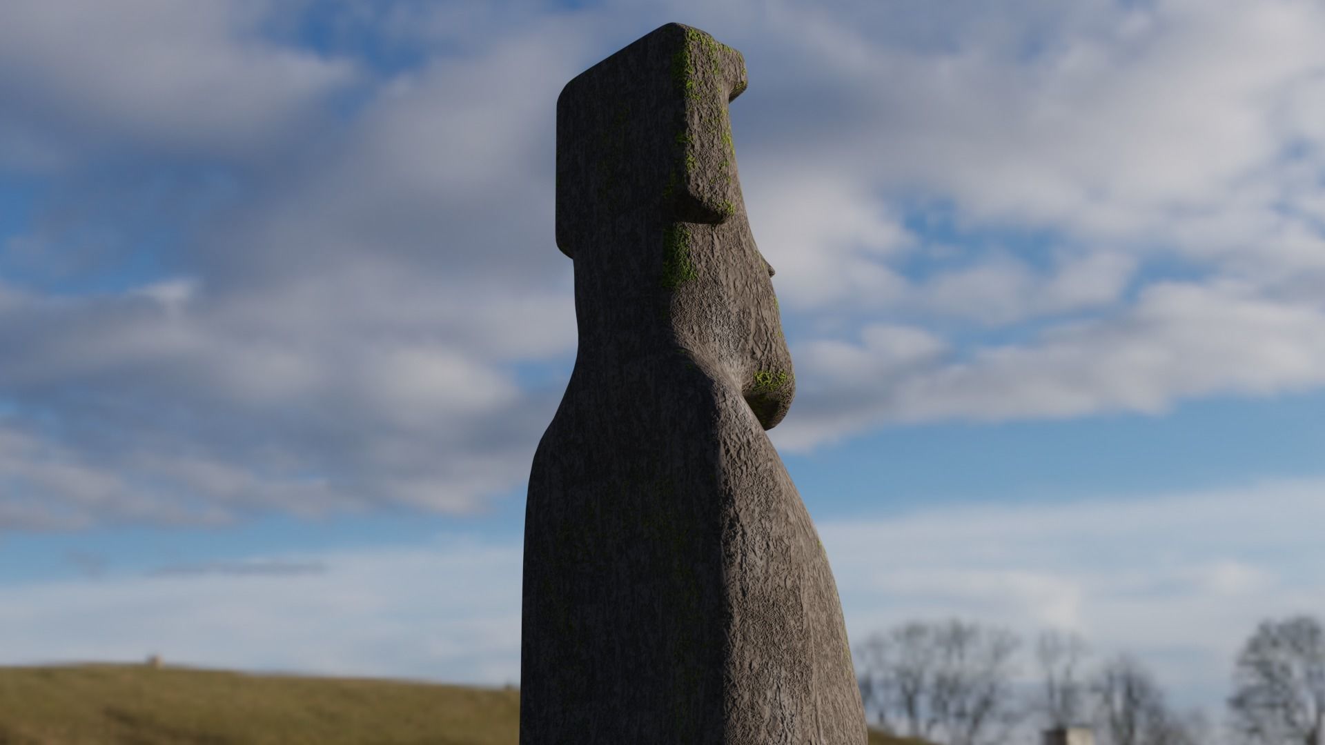 Moai statue Low-poly 3D model_4