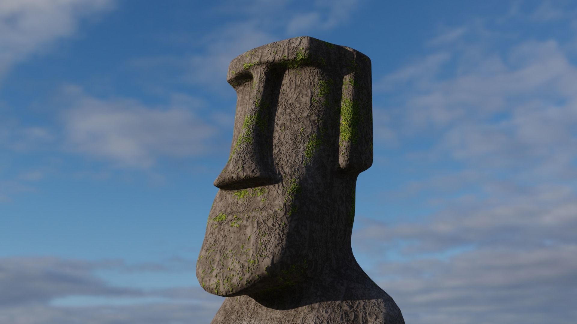 Moai statue Low-poly 3D model_2