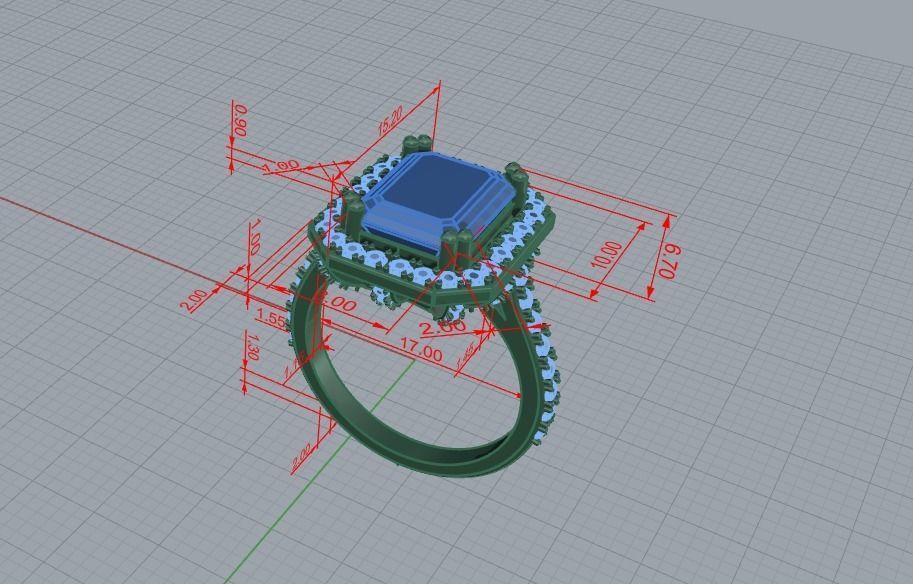 Woman Wedding Emerald Ring 0069 3D print model_29