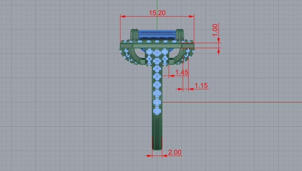 Woman Wedding Emerald Ring 0069 3D print model_26