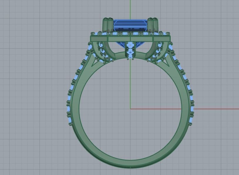 Woman Wedding Emerald Ring 0069 3D print model_22