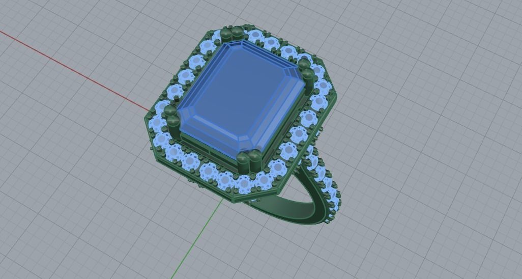 Woman Wedding Emerald Ring 0069 3D print model_20