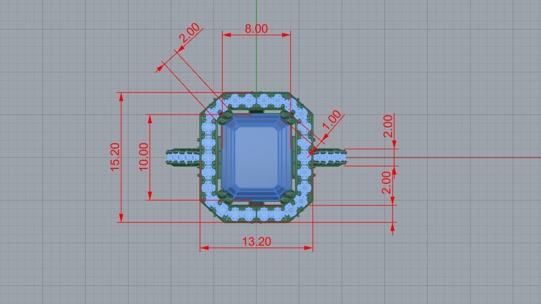 Woman Wedding Emerald Ring 0069 3D print model_28