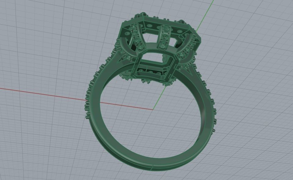 Woman Wedding Emerald Ring 0069 3D print model_18