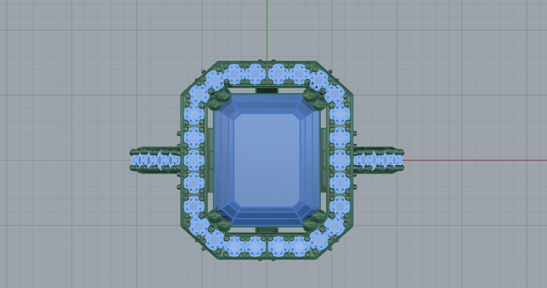 Woman Wedding Emerald Ring 0069 3D print model_21