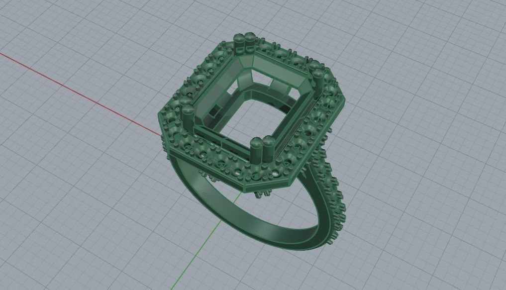 Woman Wedding Emerald Ring 0069 3D print model_17