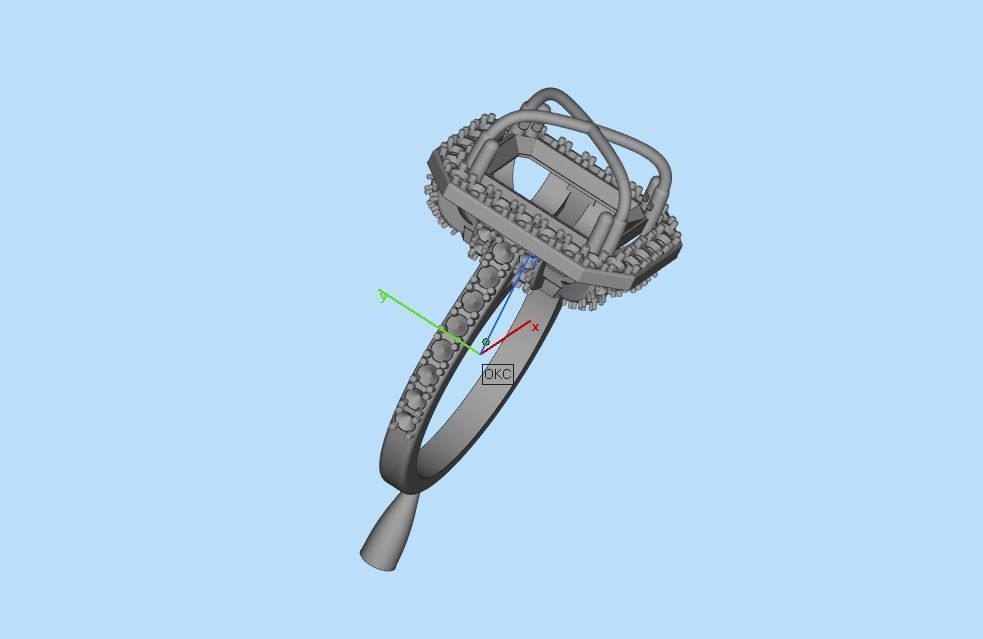 Woman Wedding Emerald Ring 0069 3D print model_33
