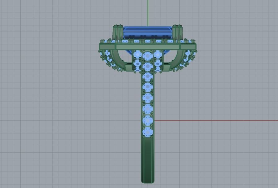 Woman Wedding Emerald Ring 0069 3D print model_23