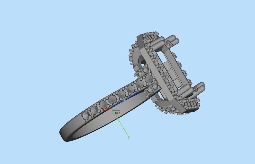 Woman Wedding Emerald Ring 0069 3D print model_30