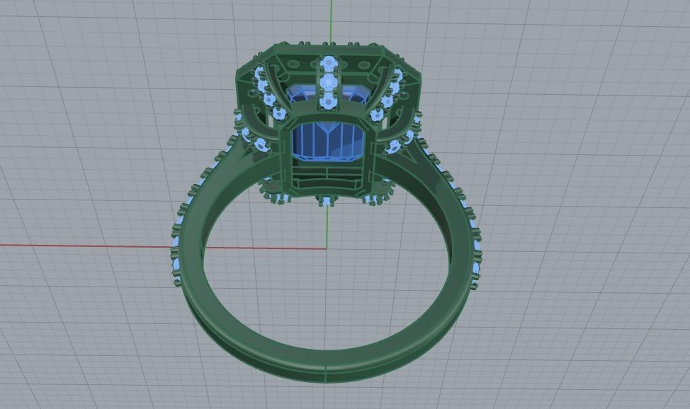 Woman Wedding Emerald Ring 0069 3D print model_19
