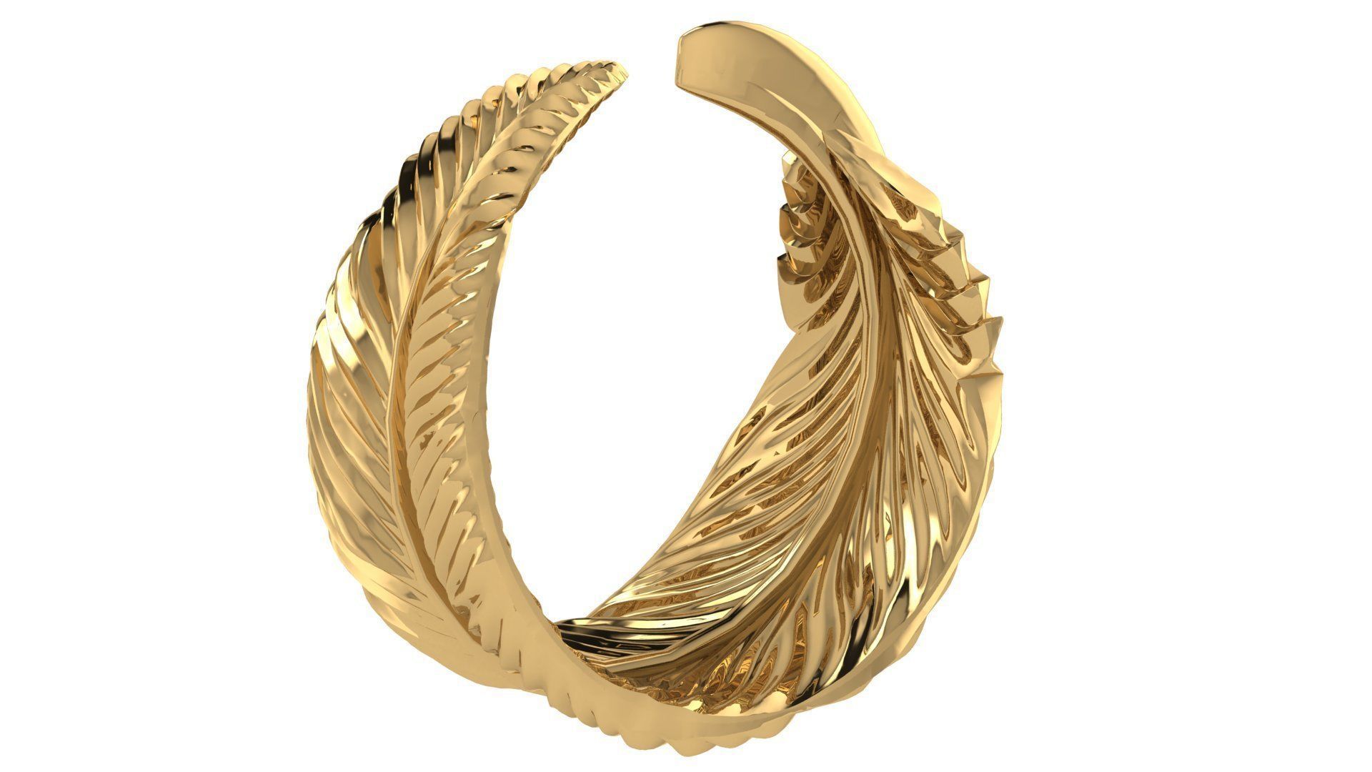 Feather Ring 3D print model_2
