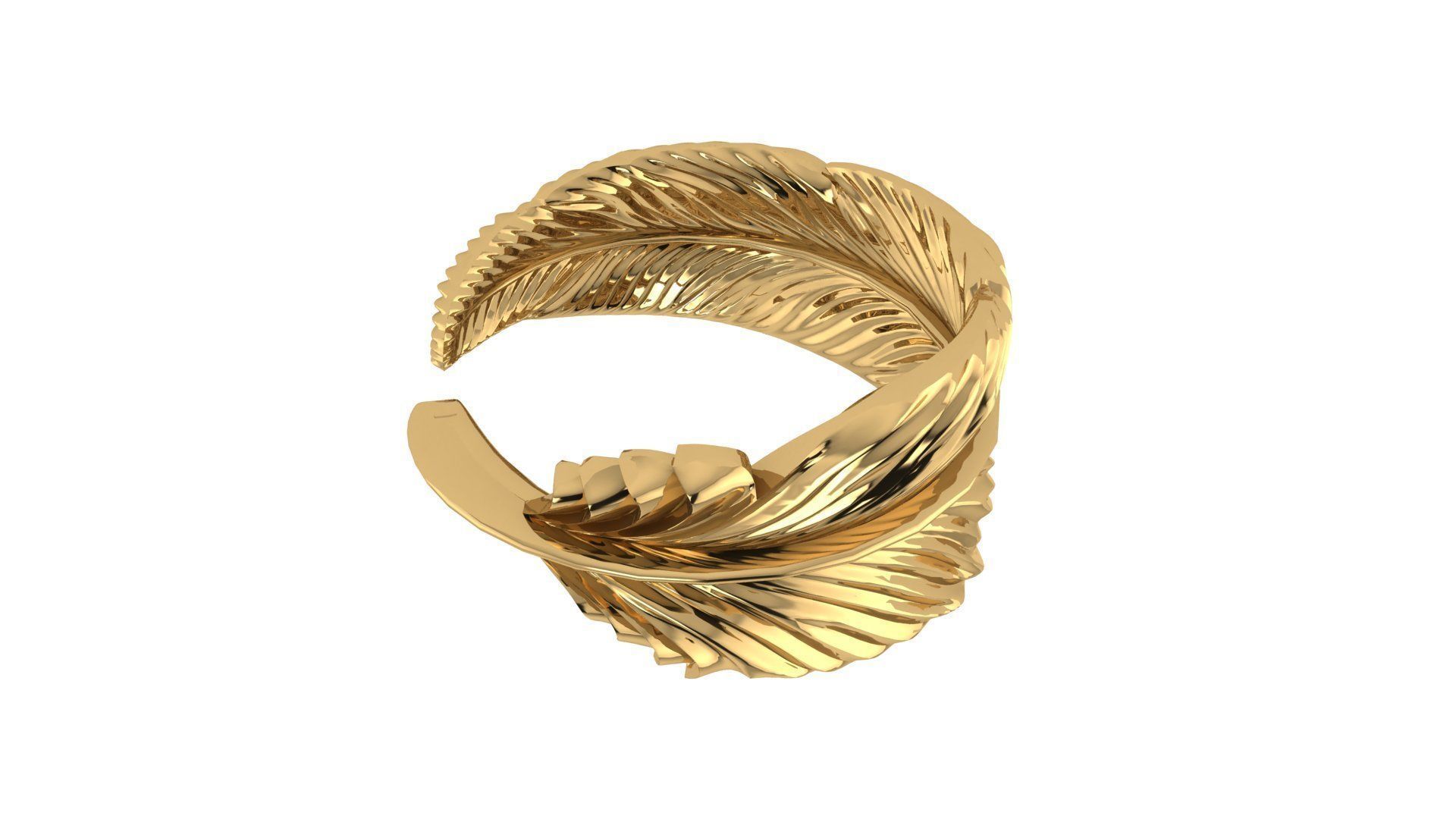 Feather Ring 3D print model_4