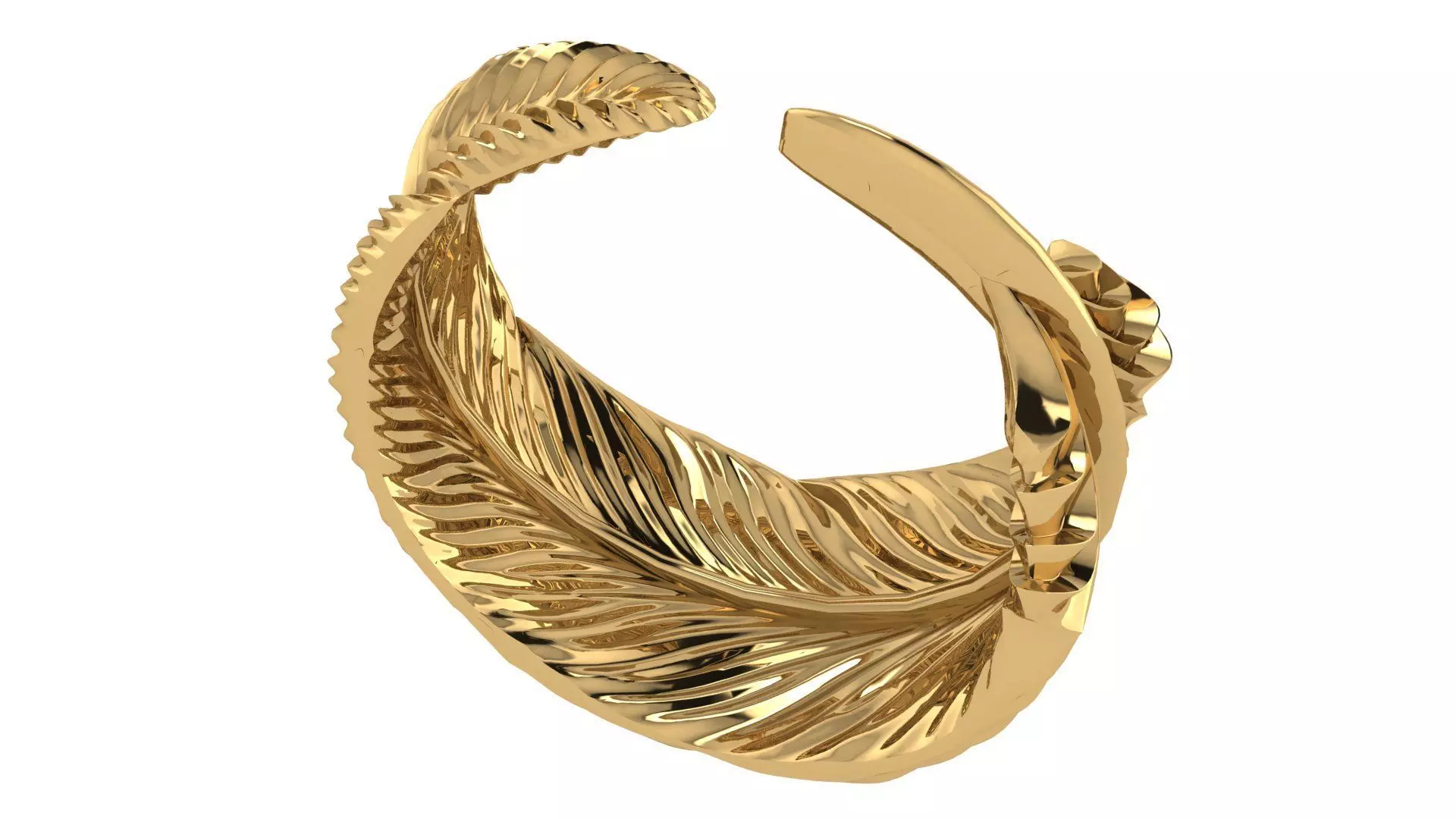 Feather Ring 3D print model_0