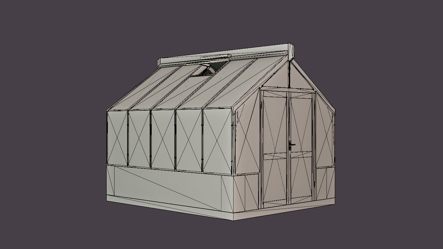 Lahe 4 Green House Low-poly 3D model_5