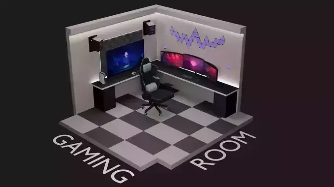 Gaming Room 3D model 