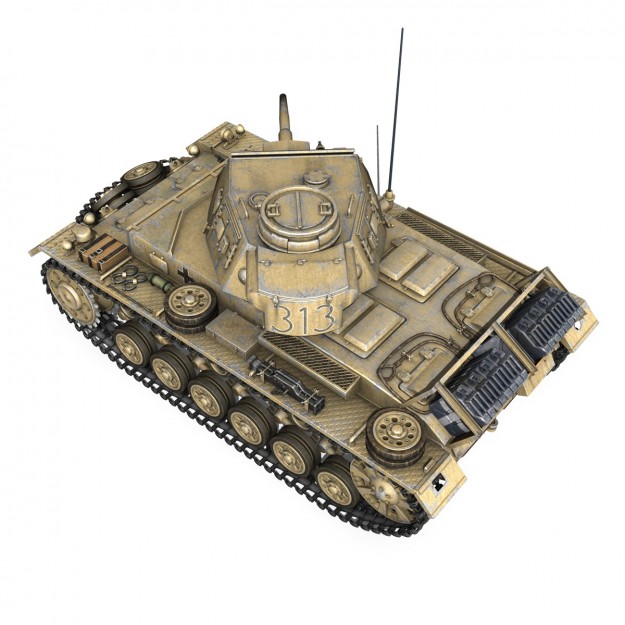 PzKpfw III - Ausf G - DAK - 313 3D model_9