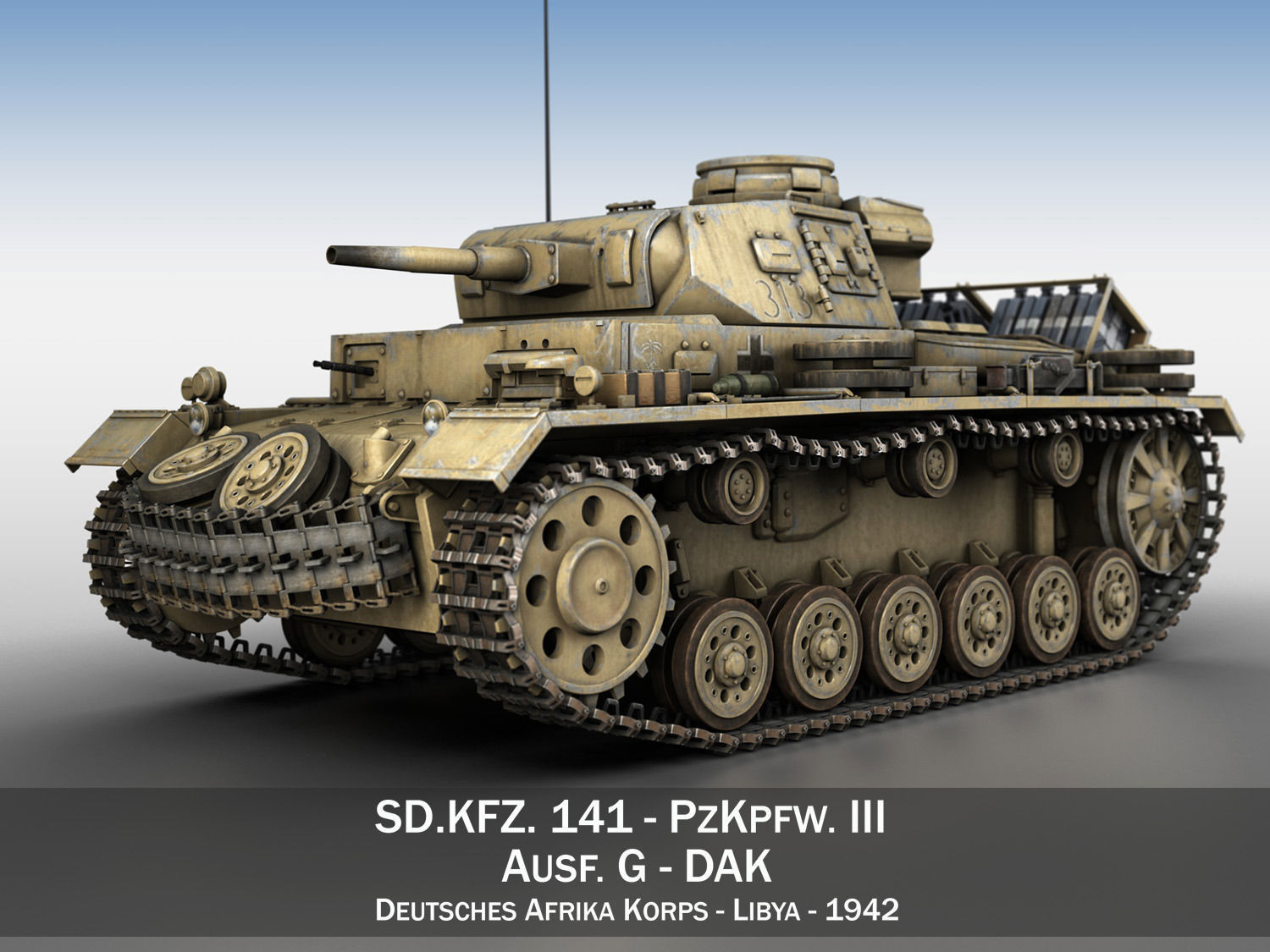 PzKpfw III - Ausf G - DAK - 313 3D Model - CGTrader.com