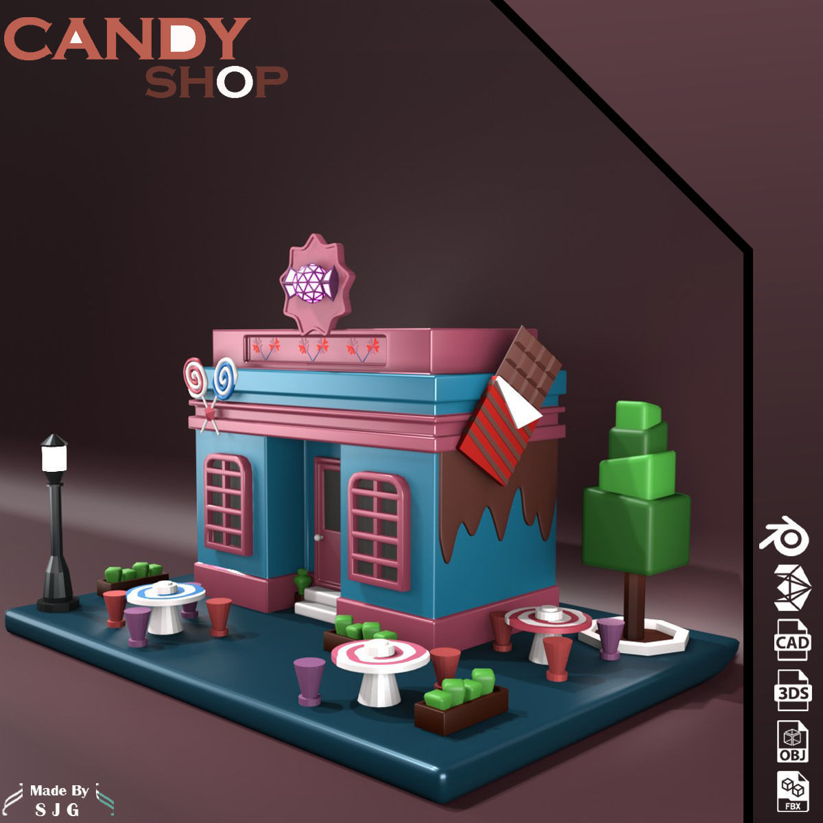 3D model candy shop VR / AR / low-poly | CGTrader