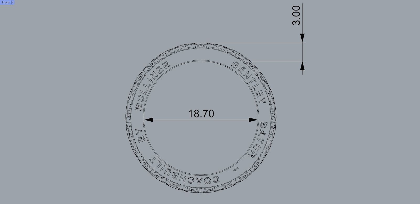 Bentley ring 3D print model_15