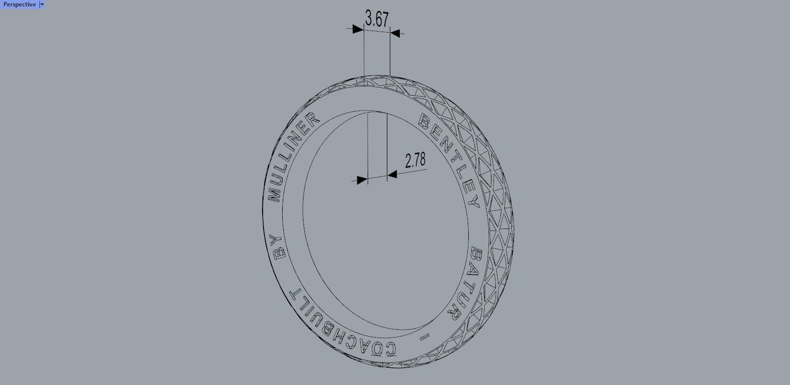 Bentley ring 3D print model_17
