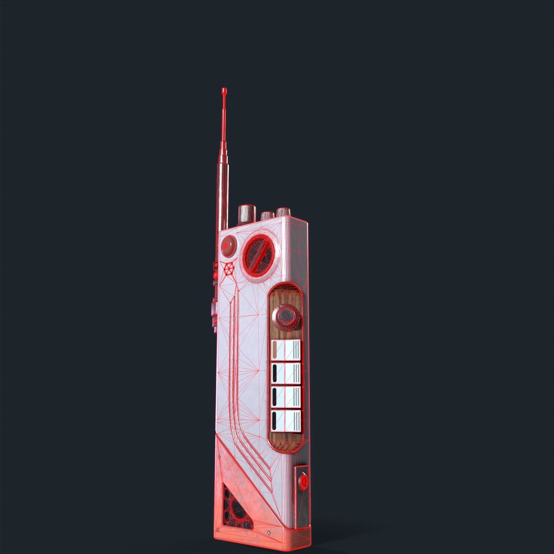 Sci-fi Radio Low-poly 3D model_9