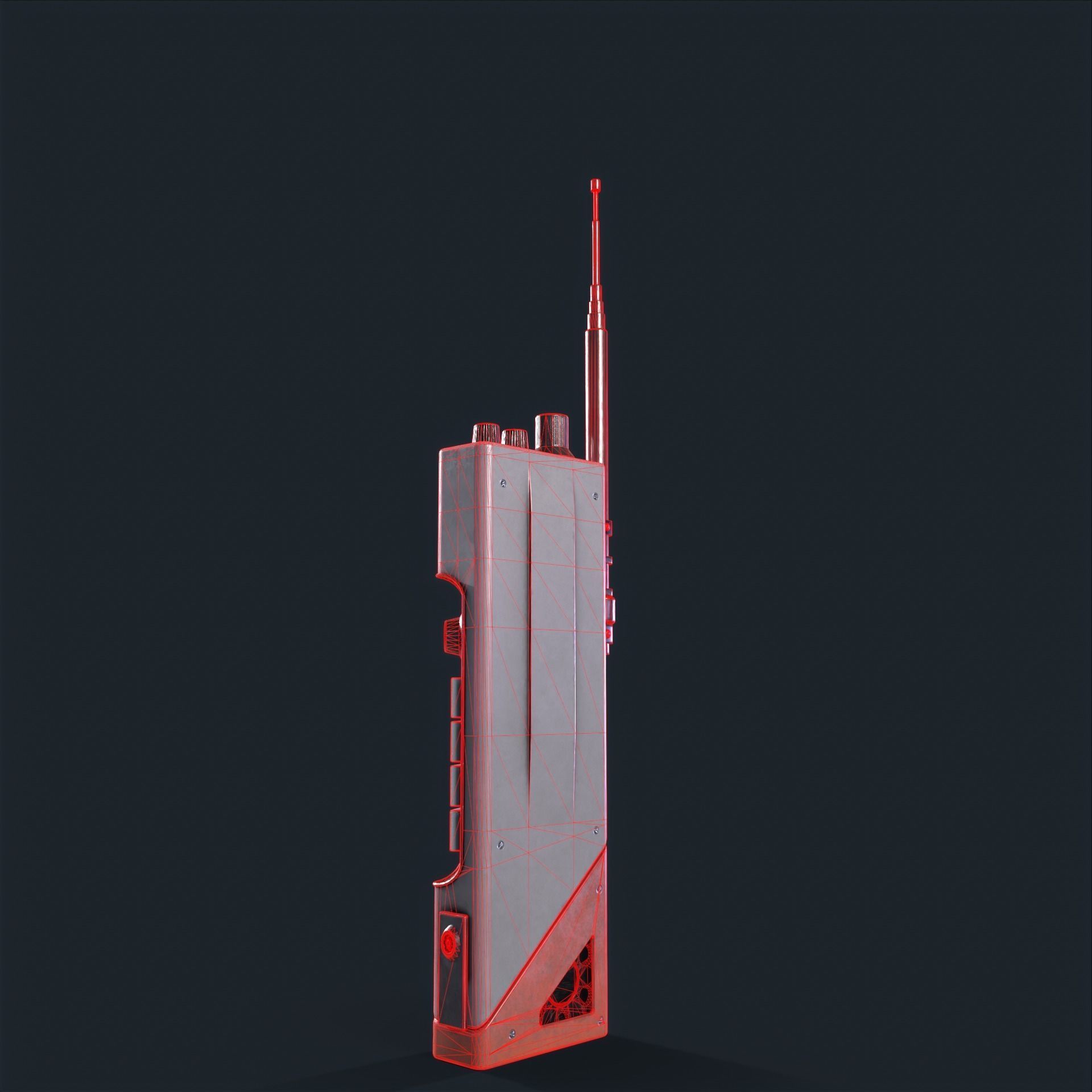 Sci-fi Radio Low-poly 3D model_10