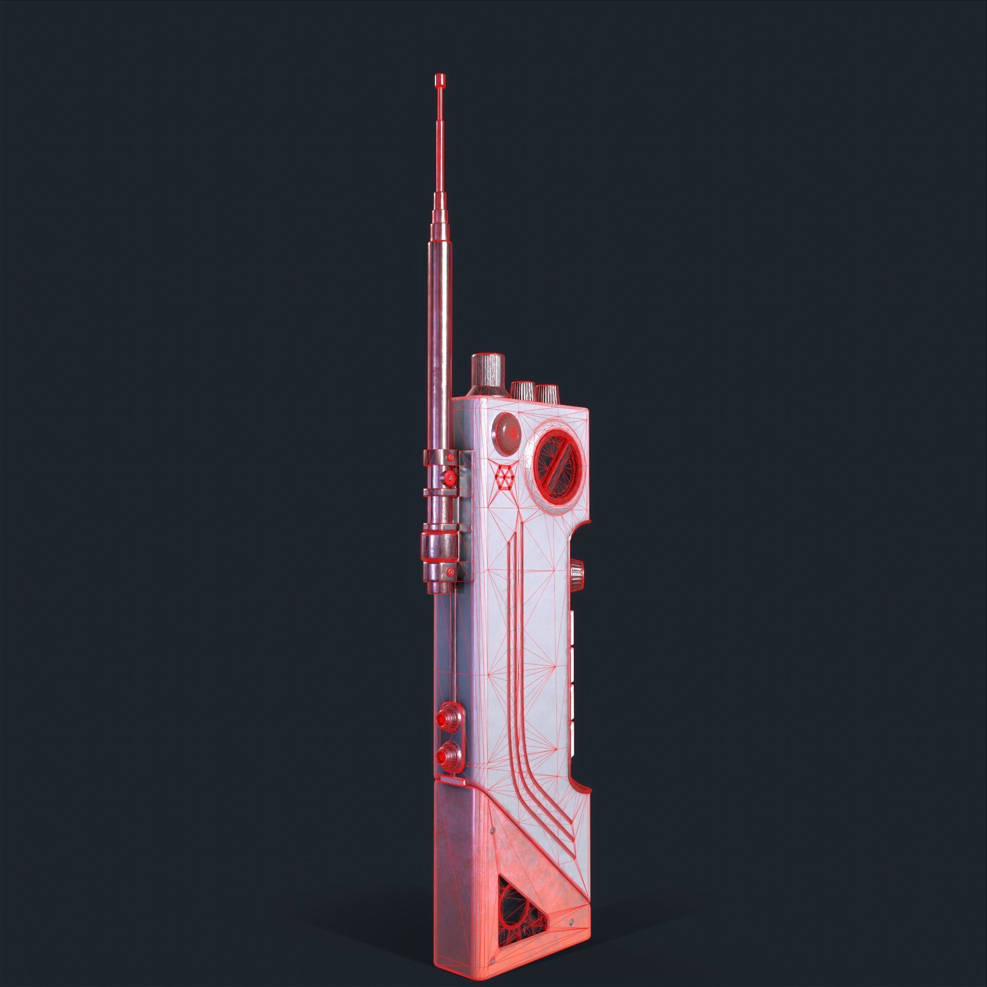 Sci-fi Radio Low-poly 3D model_8