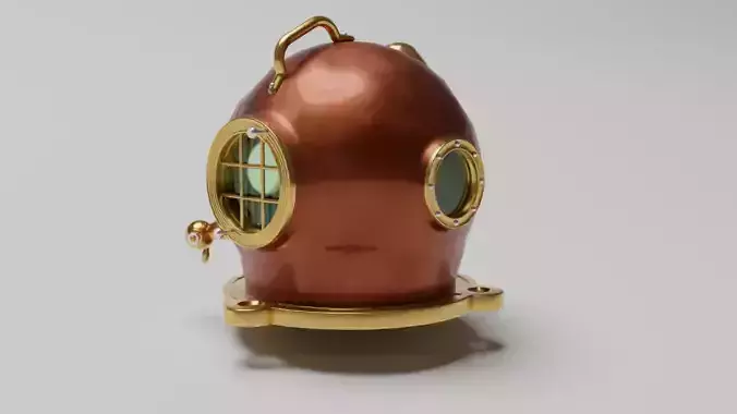 Hard hat dive helmet 3D model